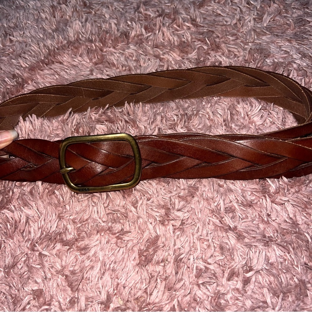 Vintage Lauren Ralph Lauren Brown Braided Leather Belt
